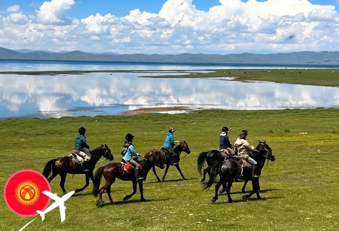 天空のソンクル湖を駆け足半周＆鷹匠&温泉｜ビシュケク現地発！7泊8日乗馬ツアー【初級者以上】